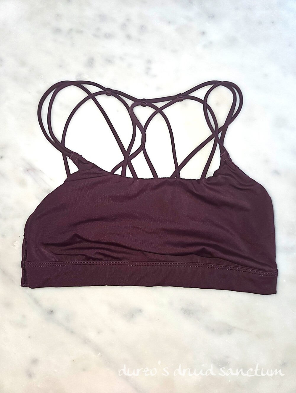 All in Motion Strappy Back Sports Bra | Size Small | Burgundy Medium Support